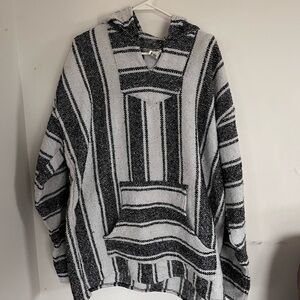 Baja Hoodie Mexican Pullover Striped Drug Rug XXL